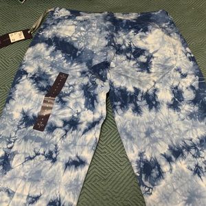 Fun, funky blue tie-dye jeans!